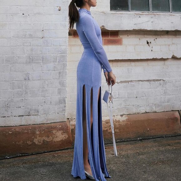 New Atoir The Venice Dress in Ultramarine periwinkle purple maxi long sleeve - Picture 1 of 8